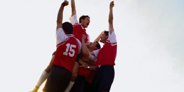 Soccer team celebration