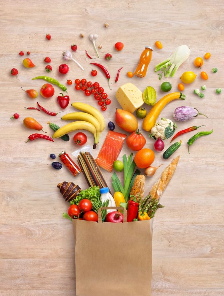 healthy food fruit vegetable grocery bag