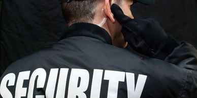 the back of a security professional
