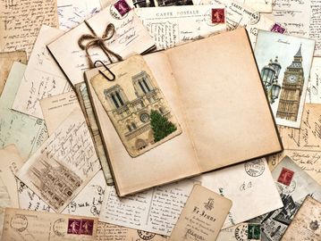 A bunch of postcards