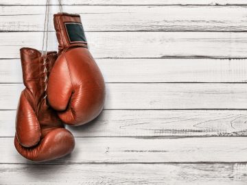 Boxing gloves on white background