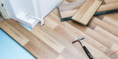 Installation of laminate wood flooring