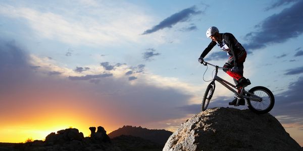 Biking in the mountains.