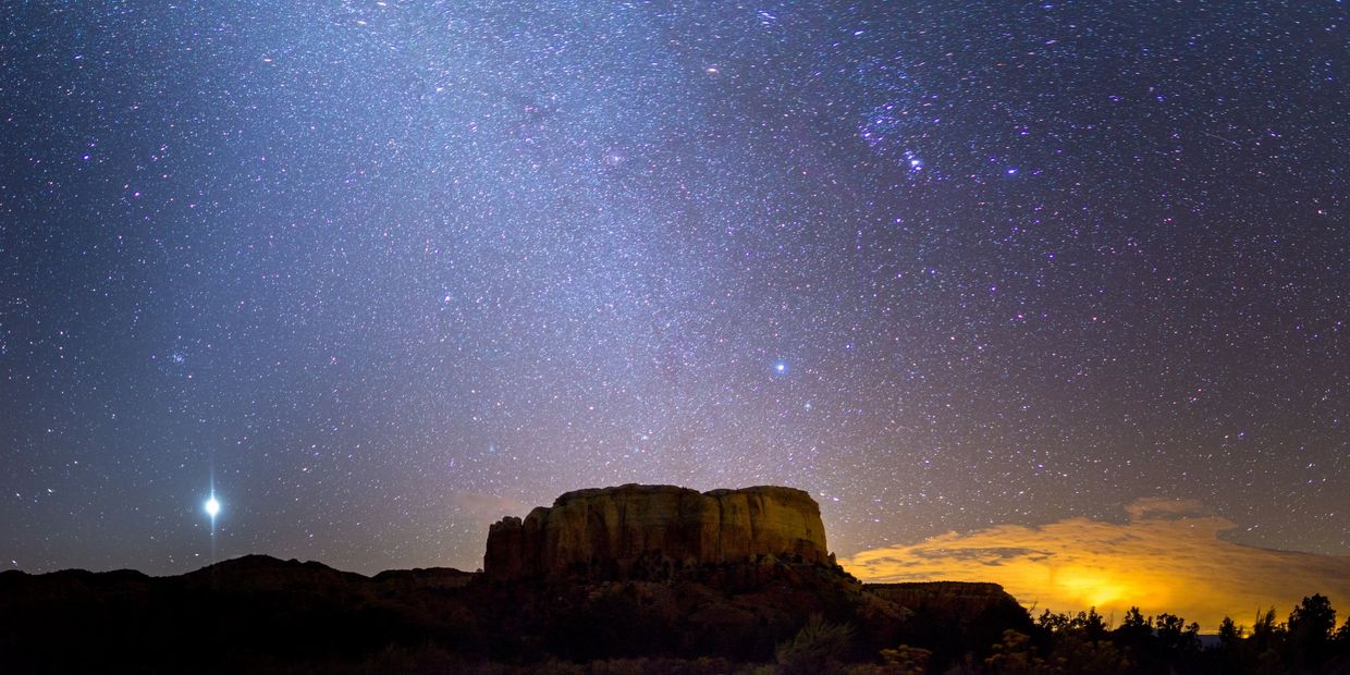 star filled sky with desert colors