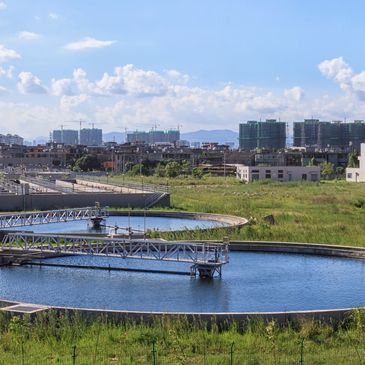 scraper bridges in the sewage treatment plant