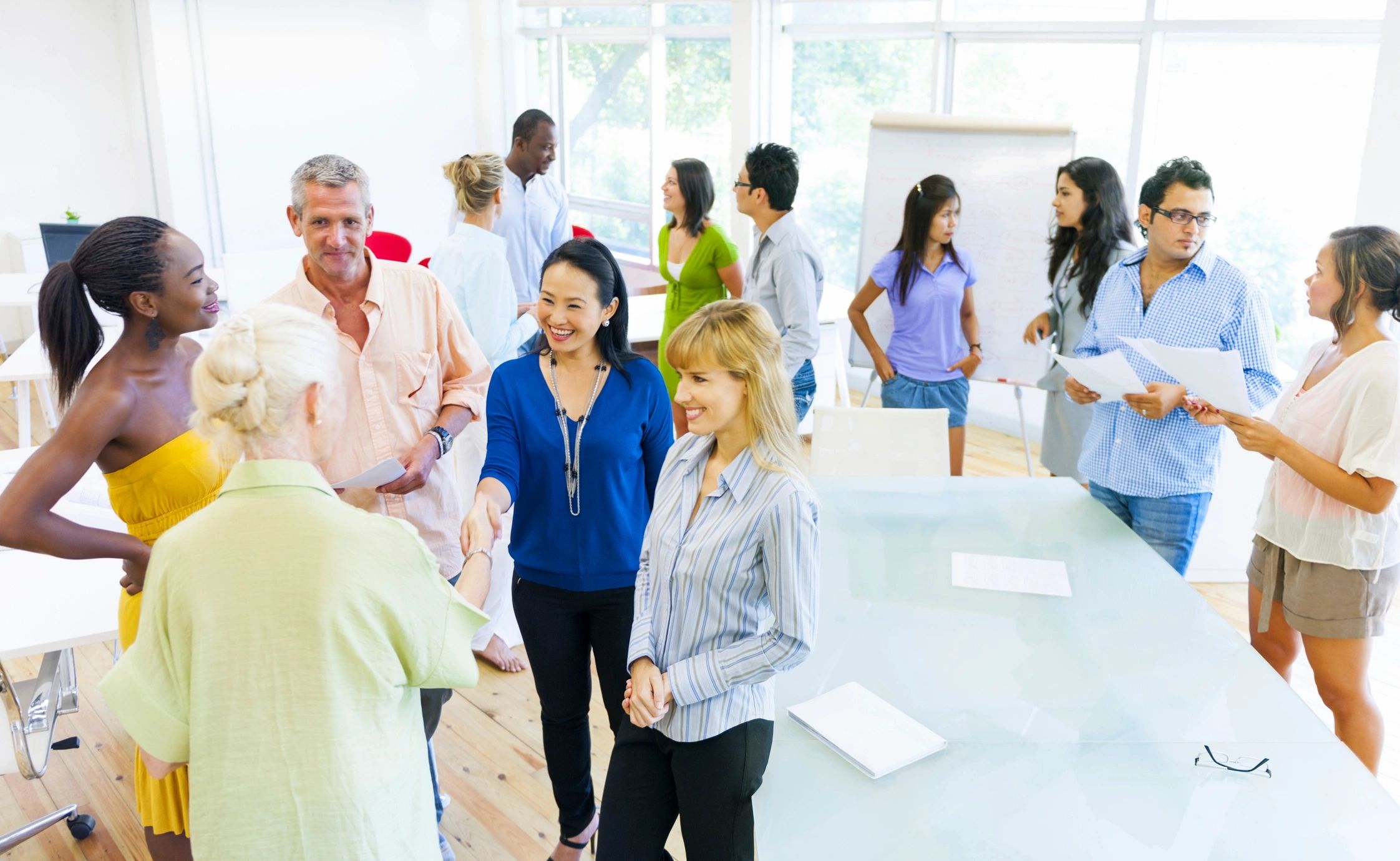 People attending training