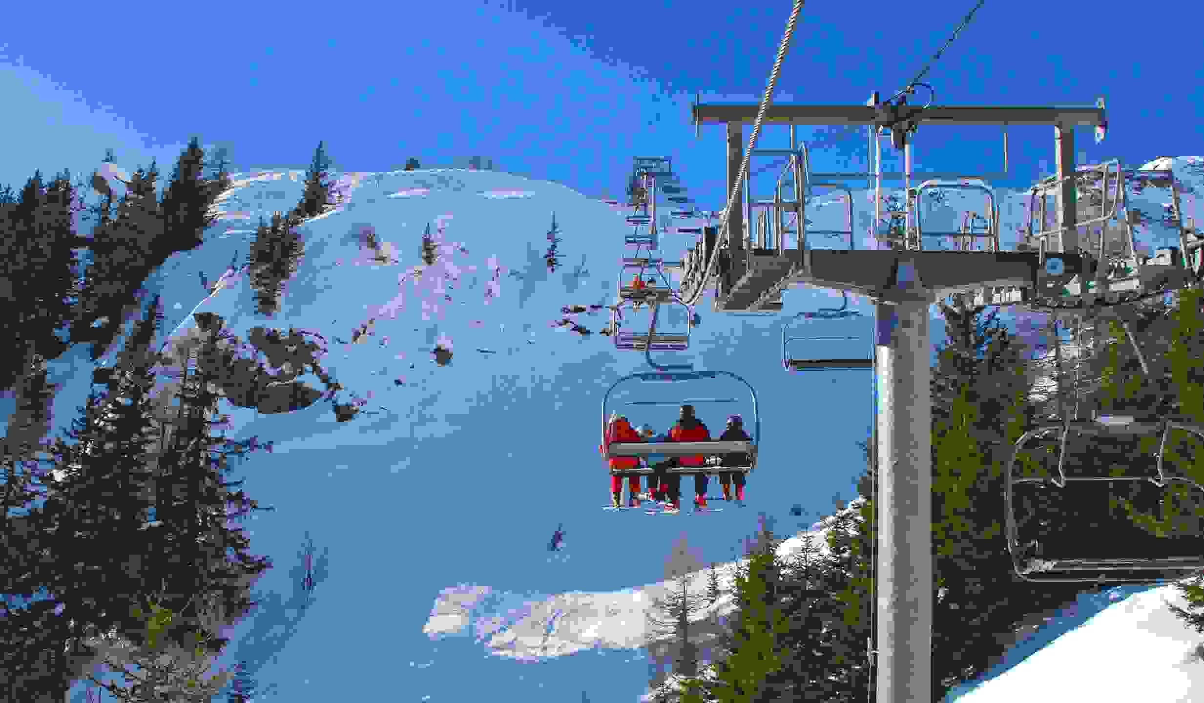 People on a Ski lift.