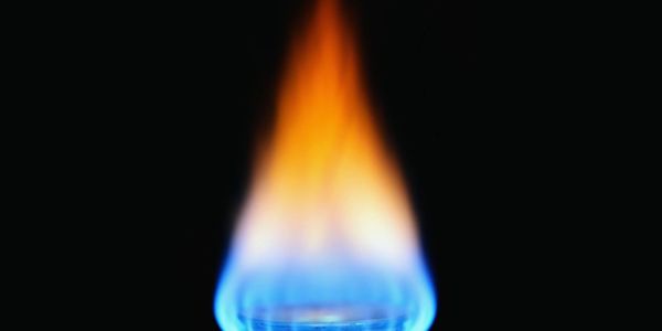 Close up image of flame from a propane burner.