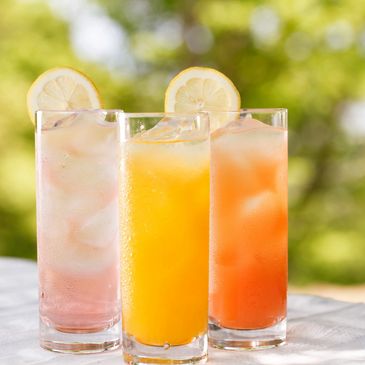 Refreshing drinks on a summer day