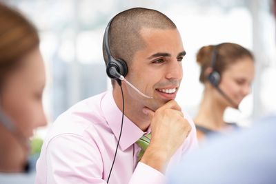 Photo of man wearing headset