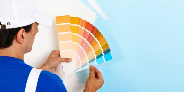 A color pallet or paint fan is a great tool to match any of your colors on the spot and quickly. 