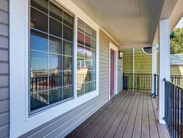 clean windows in covered porch