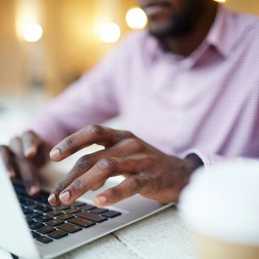 Man working on laptop