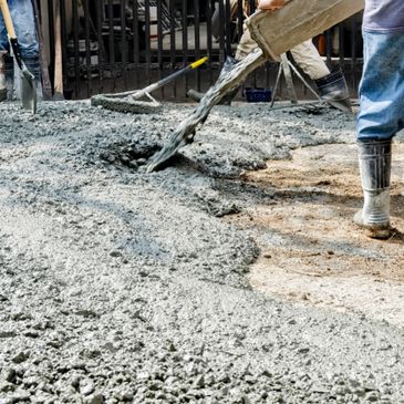 pouring concrete