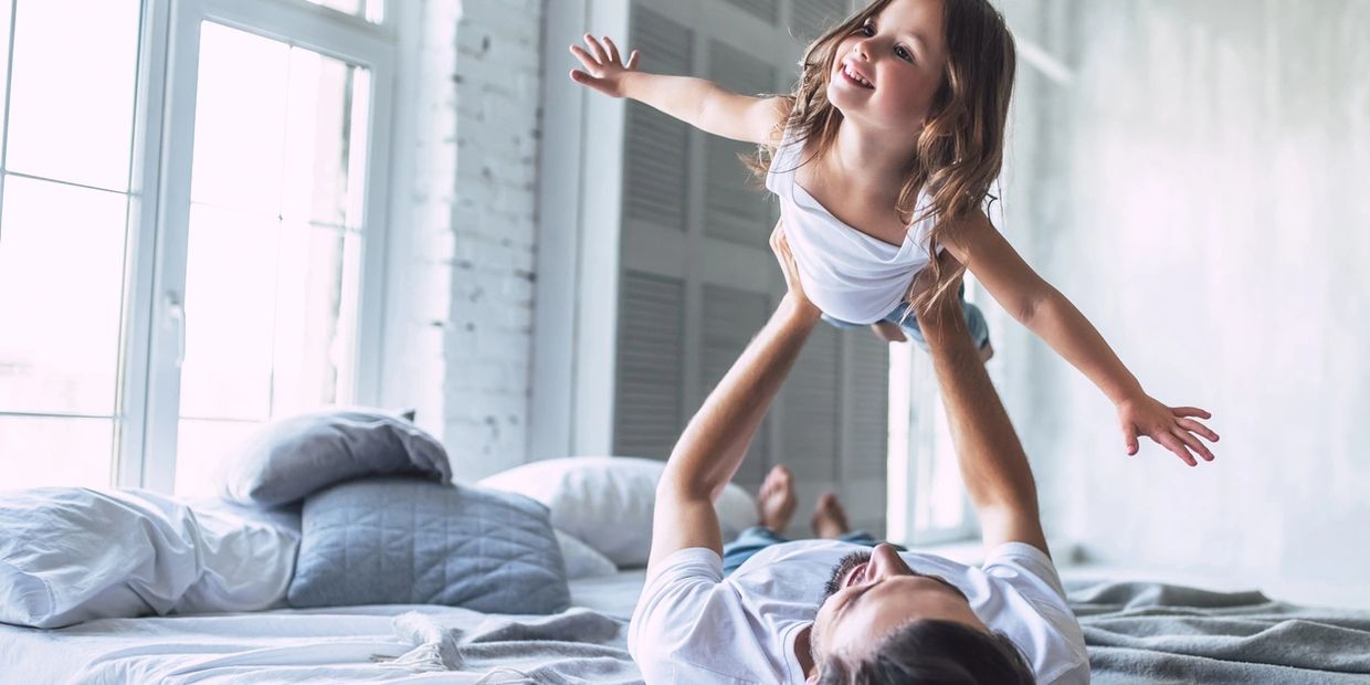 Dad and daughter spending time together