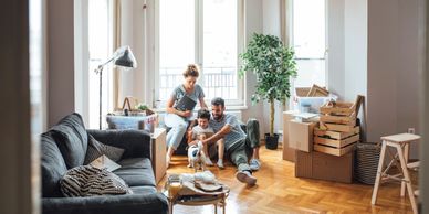 family in their dream home