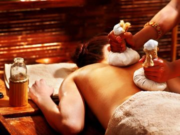Thai herbal hot compress massage
