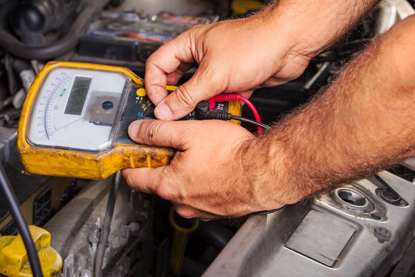 Technician Diagnosing a Vehicle Electrical System 
