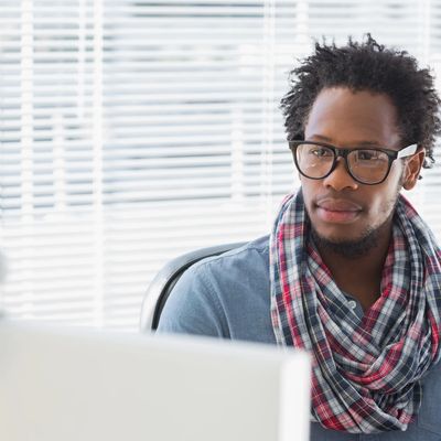 Black male receiving virtual mental therapy