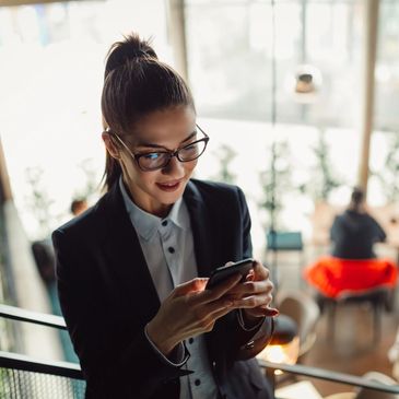 Lady using her mobile phone