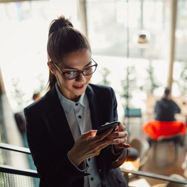 Woman checking phone