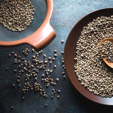 Bowl of organic seeds