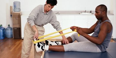 a patient performing post-op exercises after surgery