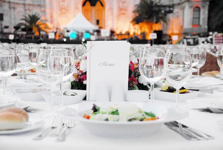 Wedding event with designed menus and beautiful styling 