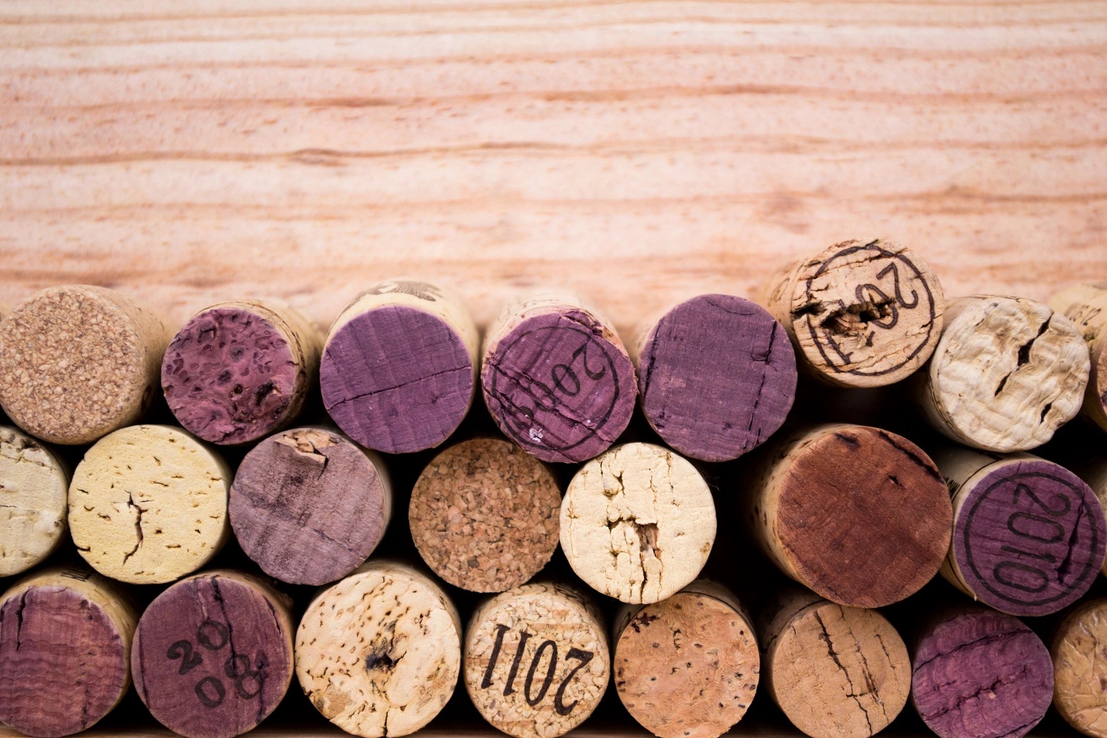 stack of corks