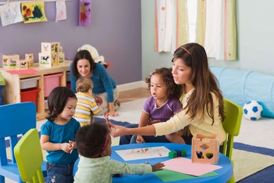 Teacher and Children at Children's Creative Corner Daycare in Naperville