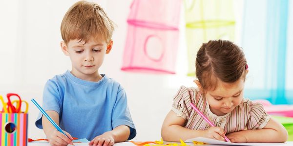 Boy and girl in day care