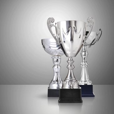 Metal plated trophy awards