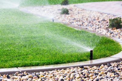 Sprinkler in turf and landscape