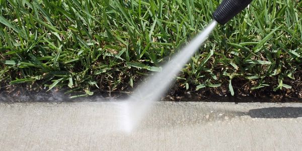 Concrete driveway and sidewalk power washing