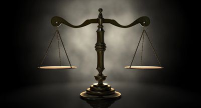 Scale of law on a table. 