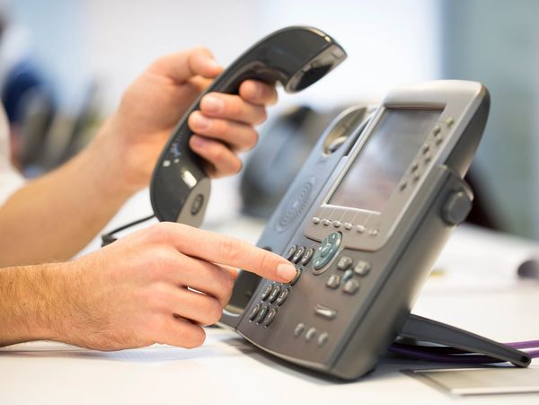  Business team working on the phone