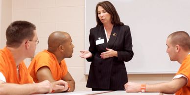 Orientation meeting in prison