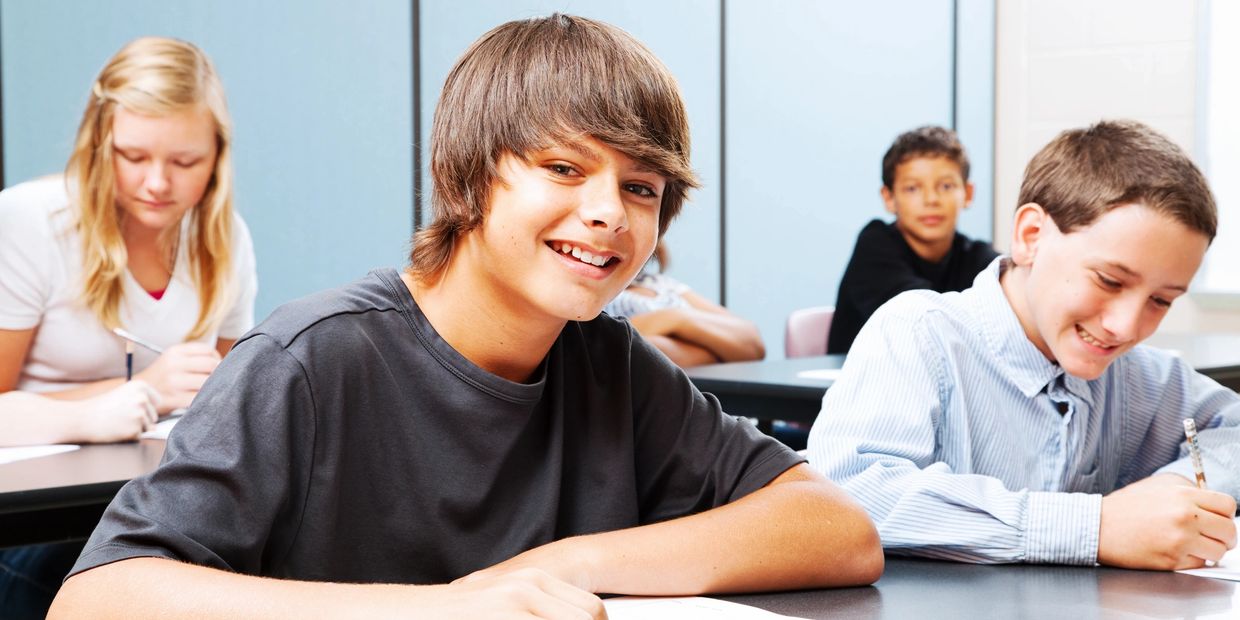 young international students classroom