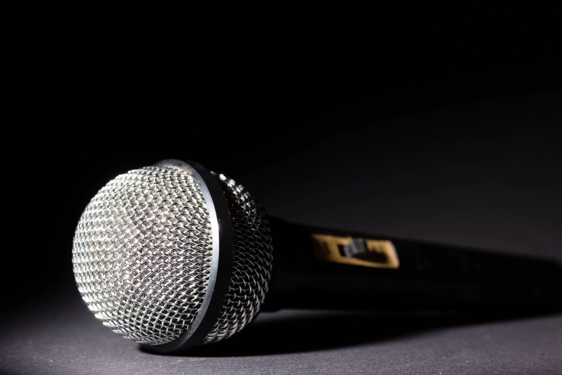 Using microphone to speak to audience 