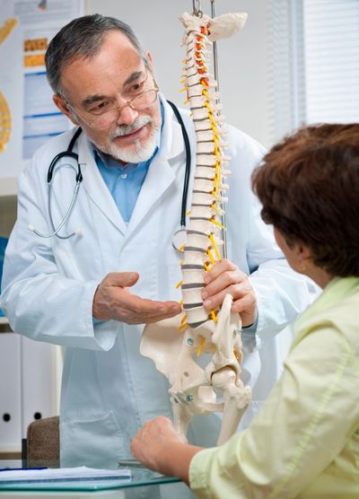 Doctor explaining to patient about nerve pain.