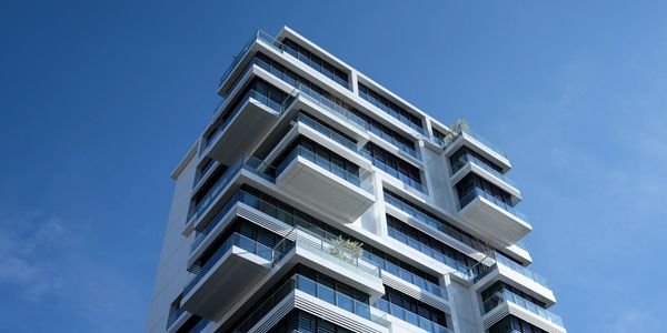 Apartment building with covered patio for every unit