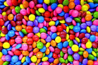 Colorful candy-coated chocolates scattered densely.