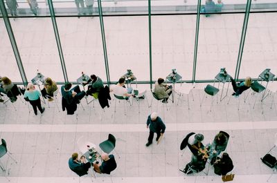 Overhead view of cafe