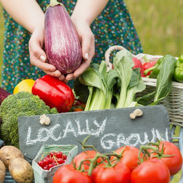 basket of vegetables locally grown