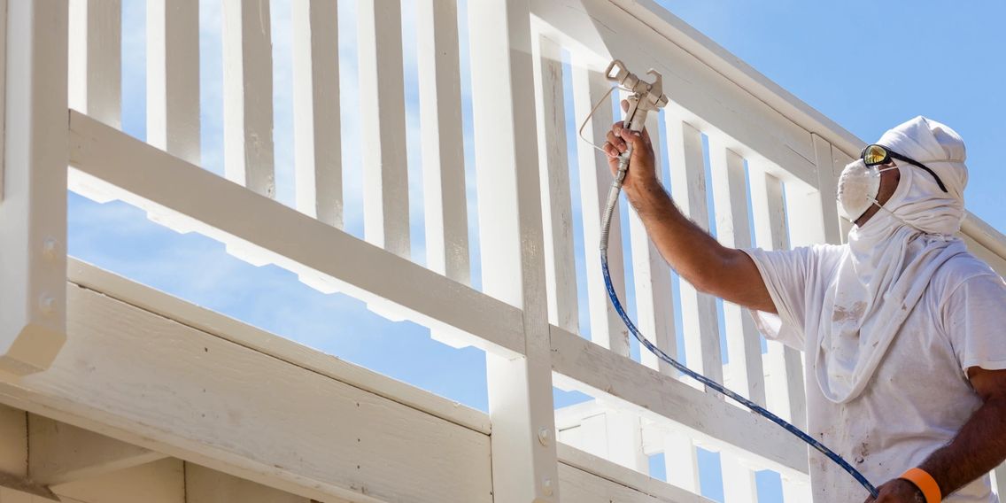 Respraying decking and balustrade