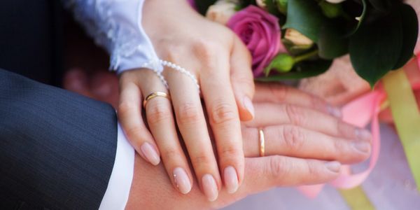 Newly Weds with Wedding Rings