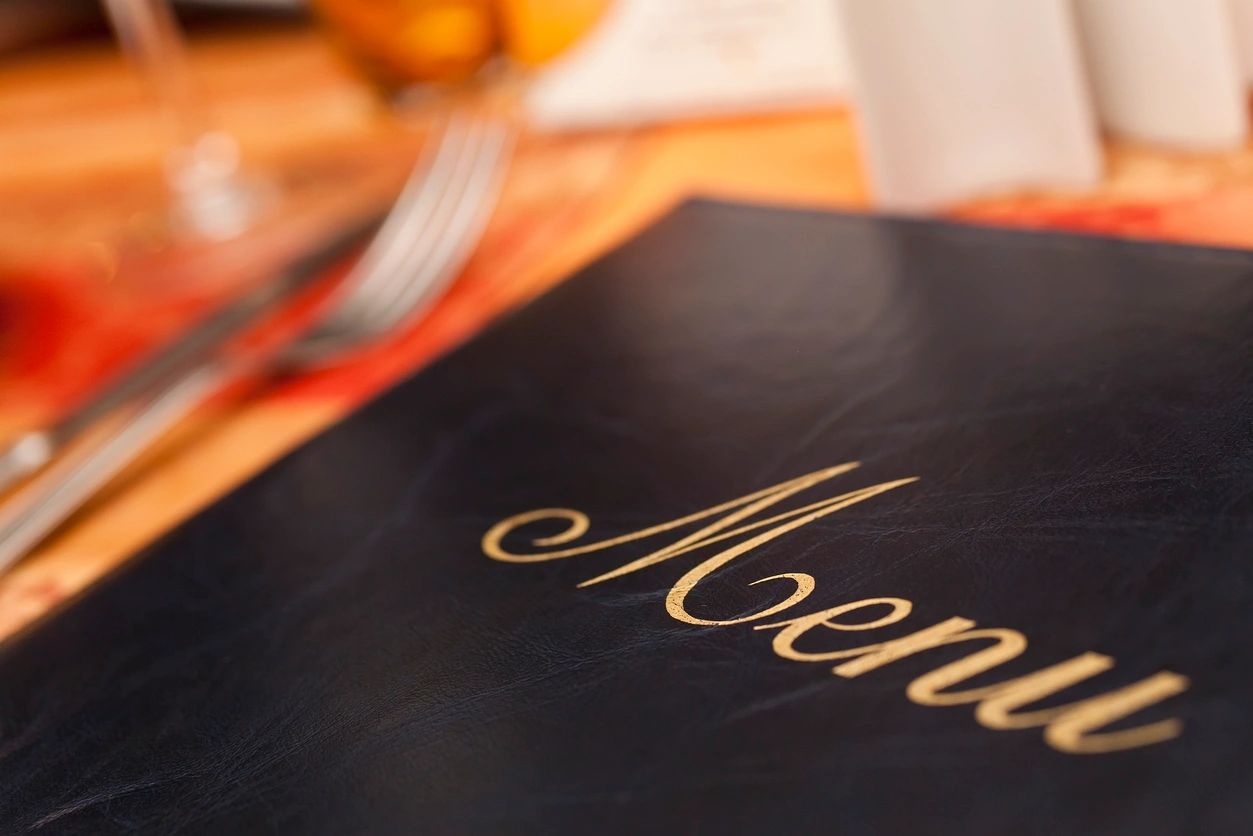 Menu and place setting.