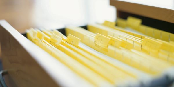 Files in filing cabinet