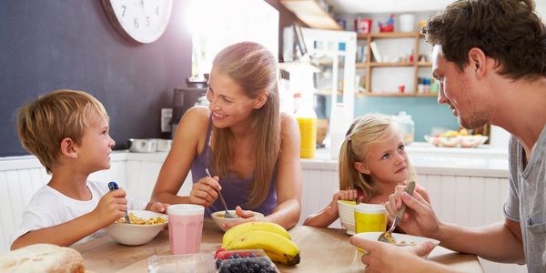 Family eating/ talking