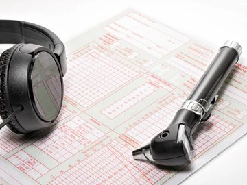 Audiogram and otoscope for MOM or part of health screening.